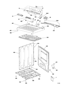 CABINET Diagram and Parts List for DG60F27EW13  General Electric Dryer