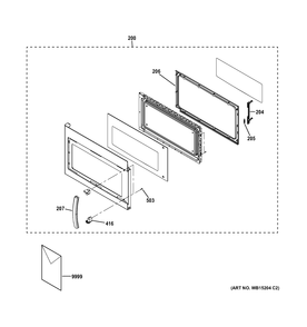 DOOR PARTS Diagram and Parts List for JVM3160DF3CC  General Electric Microwave