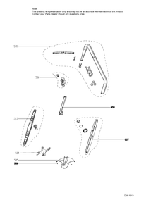 WASH ARM ASM Diagram and Parts List for PDT660SGF2BB  General Electric Dishwasher