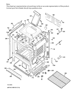BODY Diagram and Parts List for JCGBS66SEK1SS  General Electric Range