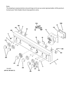 CONTROL PANEL Diagram and Parts List for ZGP364NDR5SS  General Electric Range