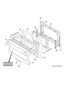 Lower Door Diagram and Parts List for CHS950P3M1D1  General Electric Range