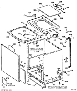CABINET Diagram and Parts List for ZPSQ3120TAWW  General Electric Washer