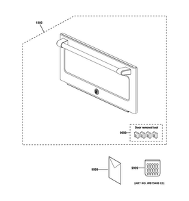 Door Parts Diagram and Parts List for CSB9120SJ2SS  General Electric Microwave