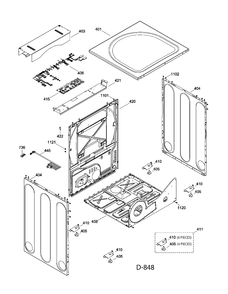 CABINET Diagram and Parts List for GFMN120ED0WW  General Electric Dryer