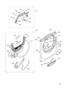 FRONT PANEL Diagram and Parts List for GFMN110ED1WW  General Electric Dryer