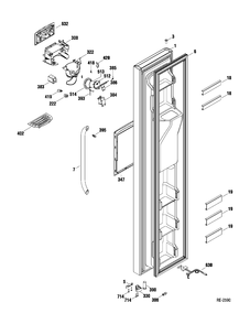 FZ DOOR Diagram and Parts List for DSR23USTAGS  General Electric Refrigerator