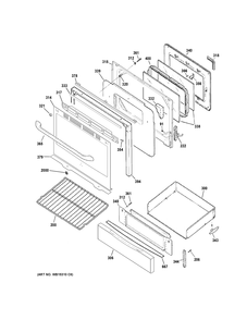 DOOR & DRAWER PARTS Diagram and Parts List for JGB640SEF3SS  General Electric Range