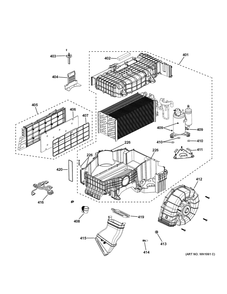 Heat Pump And Filter Assembly Diagram and Parts List for PFQ97HSPV0DS  General Electric Washer Dryer Combo