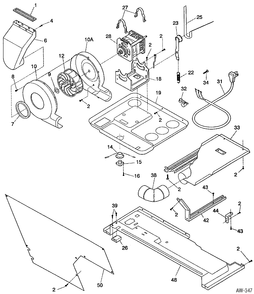 MOTOR / BLOWER / BELT Diagram and Parts List for MLC275CW1  General Electric Washer