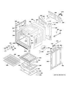 Body Parts Diagram and Parts List for JGSS66FEL3DS  General Electric Range
