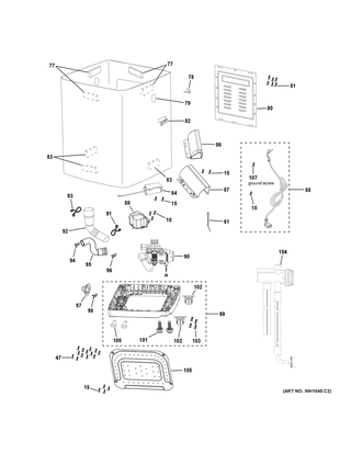 Cabinet Diagram and Parts List for GNW128PSM0WW  General Electric Dishwasher