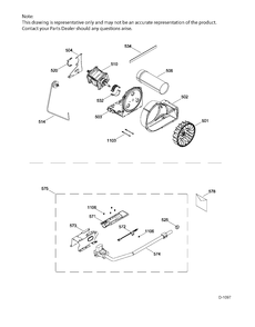 BLOWER & DRIVE ASM & BURNER Diagram and Parts List for GFMN110GD2WW  General Electric Dryer