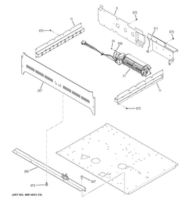 Center Spacer Diagram and Parts List for JK3500DF2WW  General Electric Wall Oven