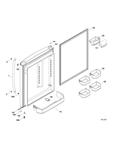 FF DOOR Diagram and Parts List for GDRS0KBXERSS  General Electric Refrigerator