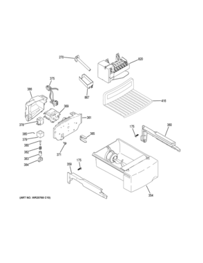 ICE MAKER DISPENSER Diagram and Parts List for PZS22MMKGHES  General Electric Refrigerator