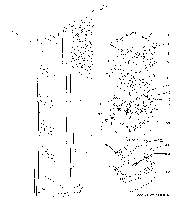 Fresh food shelves Diagram and Parts List for GSS23GGKPCWW  General Electric Refrigerator
