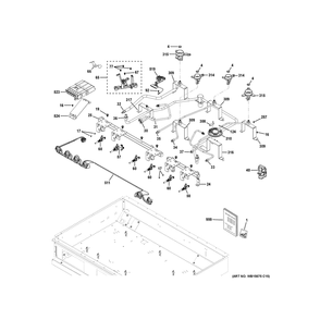Gas And Burner Parts Diagram and Parts List for CGU366P3T2D1  General Electric Cooktop