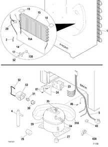 SYSTEM Diagram and Parts List for 86190-0  General Electric Freezer