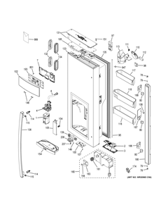DISPENSER DOOR Diagram and Parts List for PFE28PBLCTS  General Electric Refrigerator