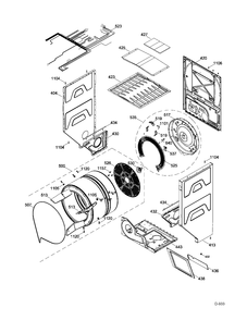 CABINET & DRUM DRYER Diagram and Parts List for GUAP240EM3WW  General Electric Washer
