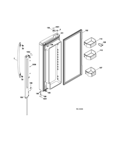 Ff Door Left Diagram and Parts List for PNE21KMKES  General Electric Refrigerator
