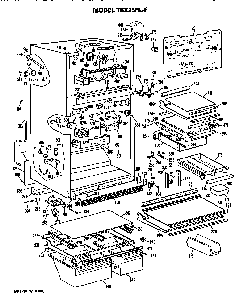 Cabinet Parts Diagram and Parts List for TBX25RLFL  General Electric Refrigerator