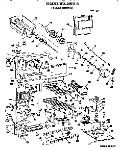 Freezer Section Diagram and Parts List for TFX24EGB  General Electric Refrigerator