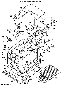 Oven Diagram and Parts List for JRP03GJ3  General Electric Wall Oven