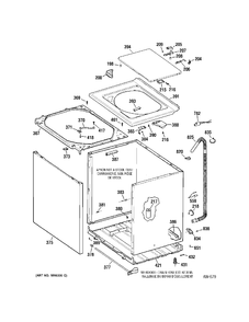 CABINET Diagram and Parts List for GCXRP090D5WW  General Electric Washer