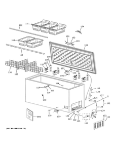 Freezer Diagram and Parts List for FCM22DLCWW  General Electric Freezer