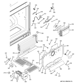 FREEZER SECTION Diagram and Parts List for ZFGB21HZJSS  General Electric Refrigerator