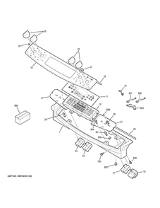 CONTROL PANEL Diagram and Parts List for JD630DF6BB  General Electric Range