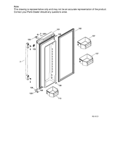 FF DOOR LEFT Diagram and Parts List for PNQ20KMHBFES  General Electric Refrigerator