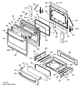 DOOR & DRAWER PARTS Diagram and Parts List for PCGS920SEF1SS  General Electric Range