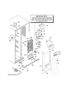 FREEZER SECTION Diagram and Parts List for GSS23HMHJCES  General Electric Refrigerator