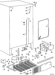 SYSTEM GROUP Diagram and Parts List for TFXC20RMC  General Electric Refrigerator