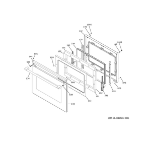 Door Diagram and Parts List for CTS70DM2N5S5  General Electric Wall Oven