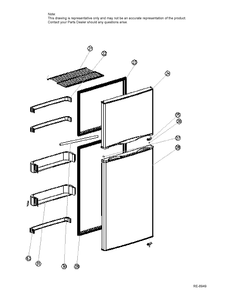 DOOR Diagram and Parts List for MPE12FGKAWW  General Electric Refrigerator