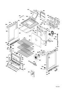 BODY PARTS Diagram and Parts List for PCGB930DET3WW  General Electric Range