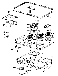 Cooktop Complete Diagram and Parts List for JP651B0J2  General Electric Cooktop
