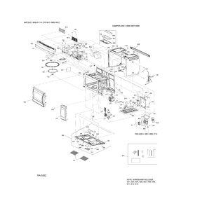 MICROWAVE Diagram and Parts List for CVM1655STC01  General Electric Microwave