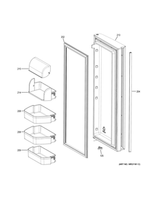 FRESH FOOD DOOR - RH Diagram and Parts List for G6S28TSLBSS  General Electric Refrigerator