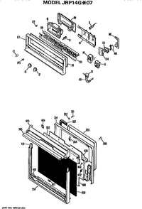 Door/controls Diagram and Parts List for JRP14G*07  General Electric Wall Oven