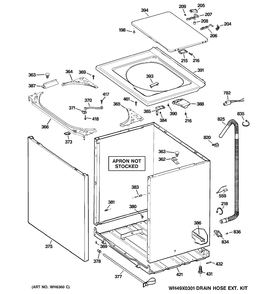CABINET, COVER & FRONT PANEL Diagram and Parts List for MNSR1090H3WW  General Electric Washer