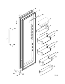 FF DOOR Diagram and Parts List for GSR23YBTASS  General Electric Refrigerator