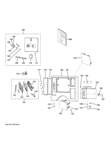 Control Panel Diagram and Parts List for VFD31ESSR0WW  General Electric Dryer