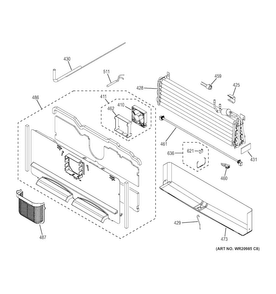 Freezer Section Diagram and Parts List for DFE29JGDFWW  General Electric Refrigerator