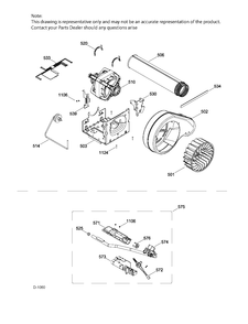 BLOWER & DRIVE ASM Diagram and Parts List for GTD86GSMJ0MC  General Electric Dryer