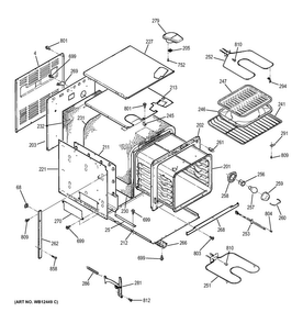 Body Parts Diagram and Parts List for JRP15WW4WW  General Electric Wall Oven
